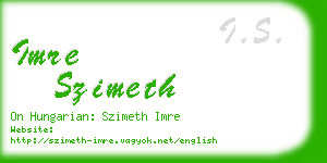 imre szimeth business card
